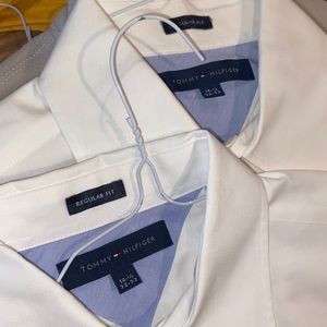 2 long sleeve white Tommy Hilfiger dress shirts